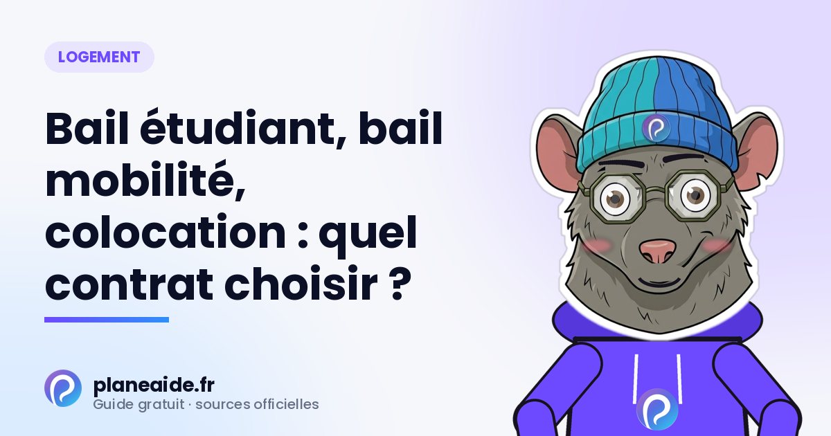 Bail étudiant, bail mobilité, colocation : quel contrat choisir ?
